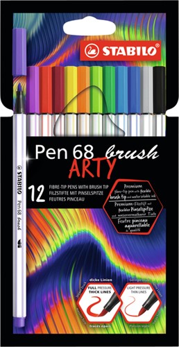 Brushstift Stabilo 568 12-delig assorti