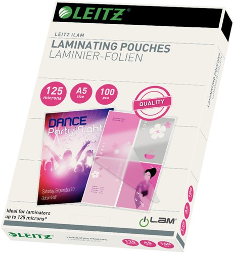 Lamineerhoes Leitz A5 2x125 micron glanzend 100 stuks 33807