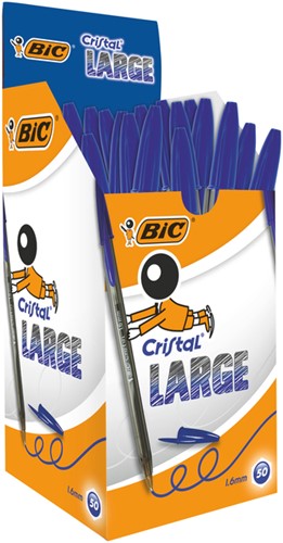 Balpen Bic Cristal large blauw | afname per 50 stuks