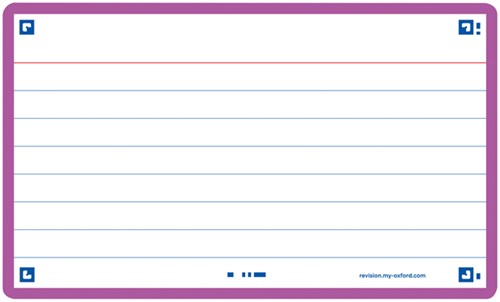 Flashcards Oxford 2.0 75x125mm gelijnd lila 80 stuks