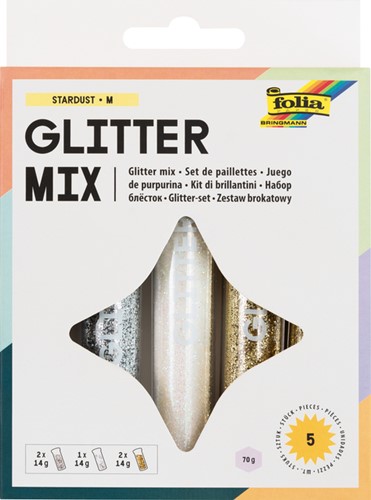 Glitterpoeder Folia tube 5x 14 gram assorti 57801