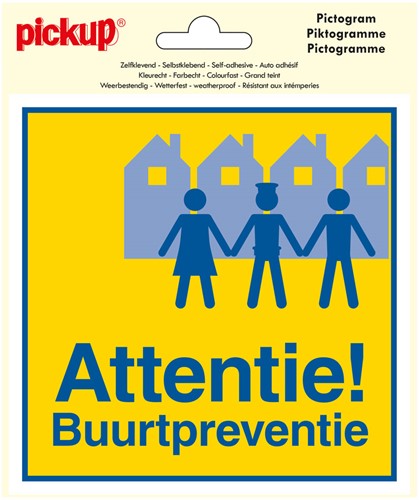 Pictogram sticker Pickup 15x15cm 'Attentie Buurtpreventie'