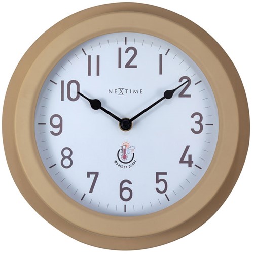 Buitenklok Nextime Poppy Ø22cm bruin metaal NE-4301BR