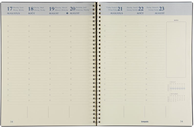 Agenda 2024/2025 Brepols Polyprop 7d/2 Pag. + Notes 21x27cm 16 Maanden ...