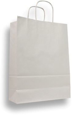 Draagtas 24x12x31cm kraftpapier wit 100 grams 10 stuks