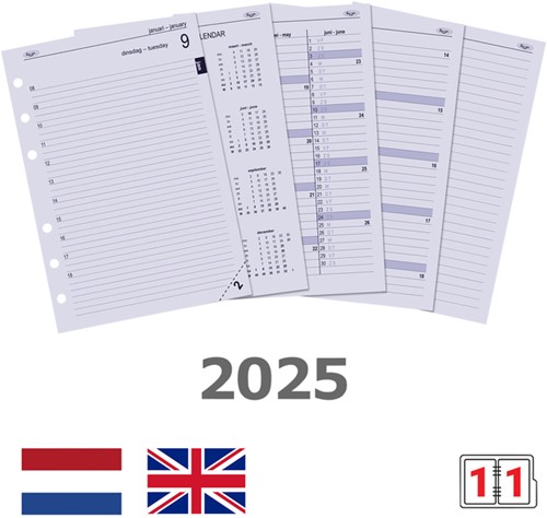 Agenda calendarium 2025 Kalpa A5 1 dag per pagina