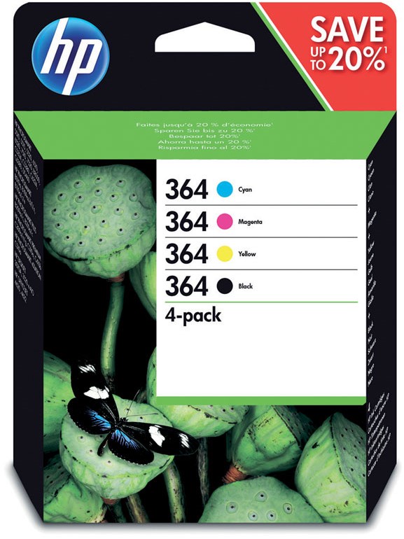 aflevering Peave Wereldwijd Inktcartridge HP 364 N9J73AE zwart + 3 kleuren