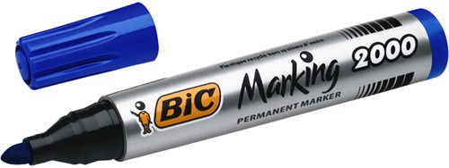 Permanent marker Bic 2000 1.7mm blauw | afname per 12 stuks