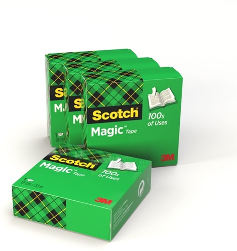 Plakband Scotch Magic 810 4 rollen,19 mm x 33 m onzichtbaar transparant