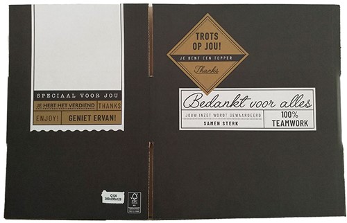 Geschenkverpakking 'Unbranded' (lxbxh)390x290x300mm dubbelgolf bedrukt met teksten