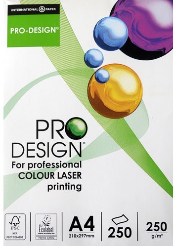 Printpapier Pro Design A4 grams wit voor professionele afdrukken laser en inkjet 250 vel.