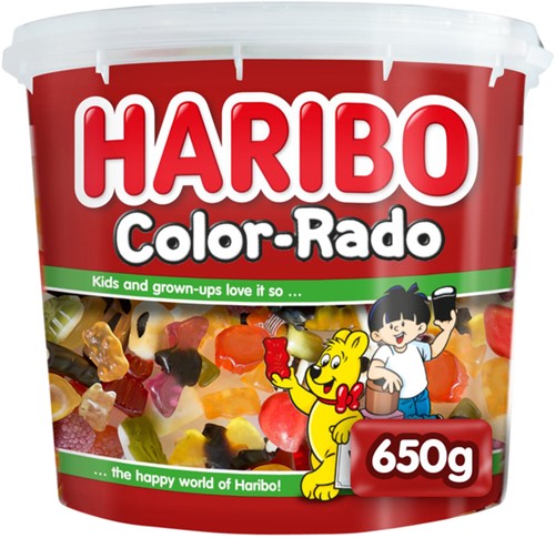 Haribo Color-Rado wine gum + engelse drop 650 gram