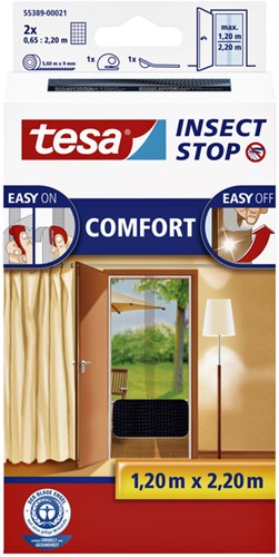 Insectenhor tesa® Insect Stop COMFORT deur 2x 0,65x2,50m zwart