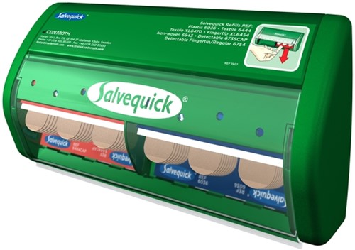 Pleisterdispenser Salvequick 40x textiel en 45x kunststof pleisters