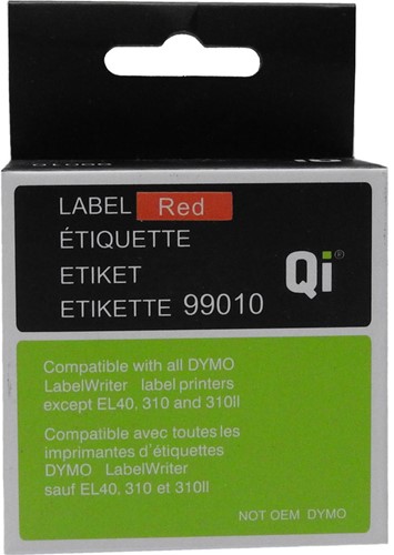 Etiket 89x28mm permanent rood 130 stuks