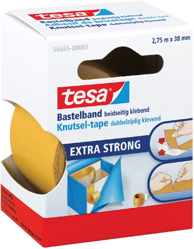 Dubbelzijdige plakband Tesa knutseltape 38mmx2.75m transparant