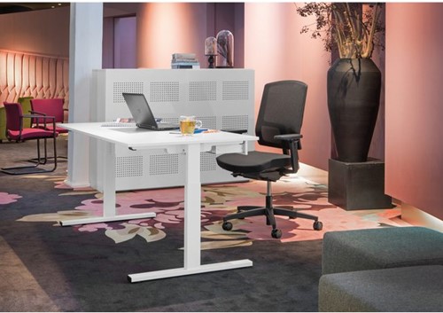 Bureau NPO Pro-Fit instelbaar 120x80cm wit frame wit blad