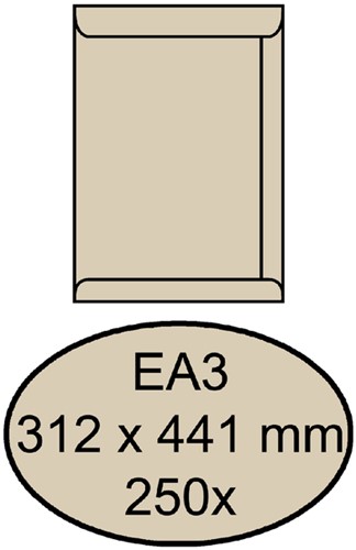 Akte envelop Quantore EA3 312x441mm cremekraft 250 stuks