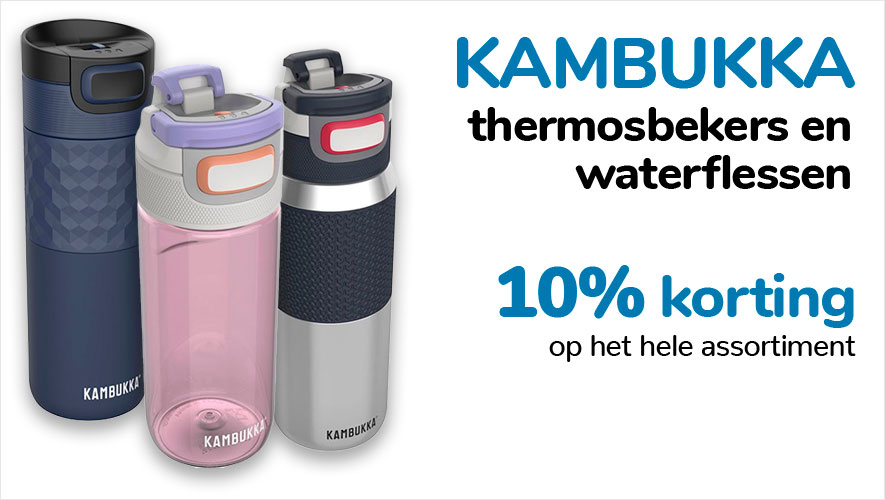 Kambukka thermosbekers en waterflessen 10% korting!
