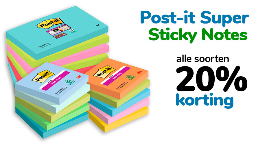 Post-it Super Sticky Notes 20% korting!