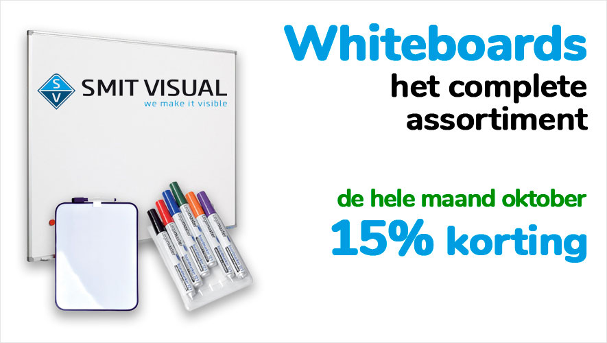 Whiteboards 15% korting op het hele assortiment!